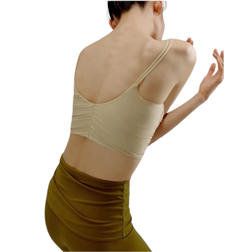 NWT Neiwai Ballet Ruched Bra Top Sweet Apricot Size Small 34A/34AA Reg. $98 - Picture 5 of 11